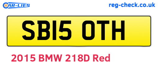 SB15OTH are the vehicle registration plates.