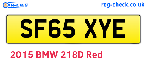 SF65XYE are the vehicle registration plates.