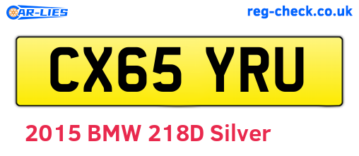 CX65YRU are the vehicle registration plates.