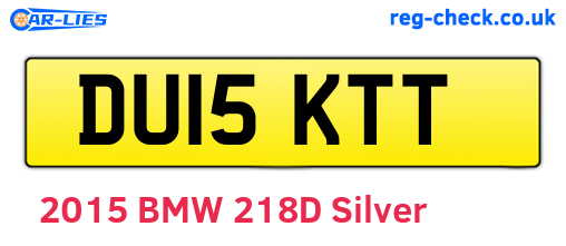 DU15KTT are the vehicle registration plates.