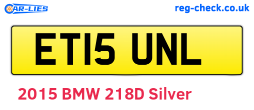 ET15UNL are the vehicle registration plates.