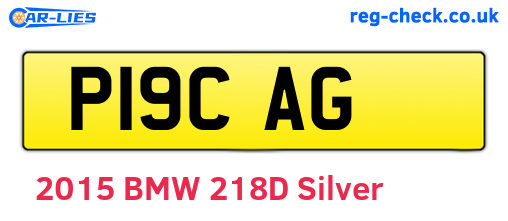 P19CAG are the vehicle registration plates.
