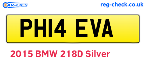 PH14EVA are the vehicle registration plates.