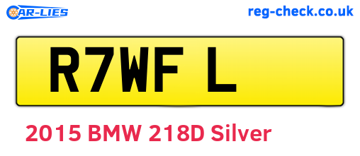 R7WFL are the vehicle registration plates.