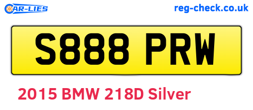 S888PRW are the vehicle registration plates.
