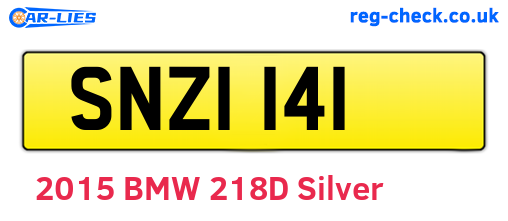 SNZ1141 are the vehicle registration plates.