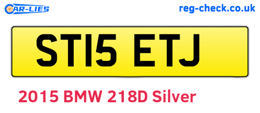 ST15ETJ are the vehicle registration plates.