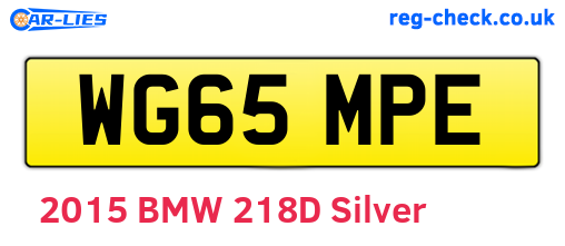 WG65MPE are the vehicle registration plates.