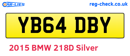 YB64DBY are the vehicle registration plates.