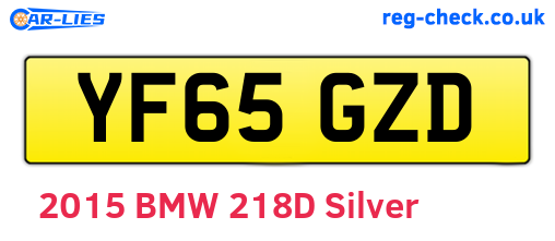 YF65GZD are the vehicle registration plates.