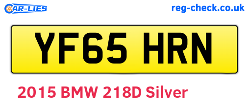 YF65HRN are the vehicle registration plates.