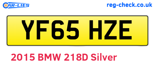 YF65HZE are the vehicle registration plates.