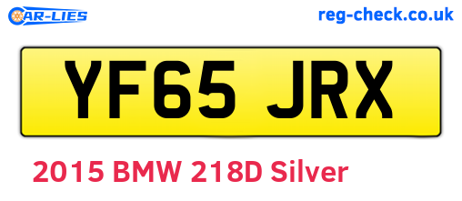 YF65JRX are the vehicle registration plates.