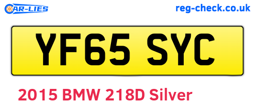 YF65SYC are the vehicle registration plates.