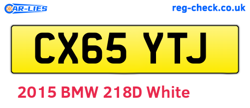 CX65YTJ are the vehicle registration plates.