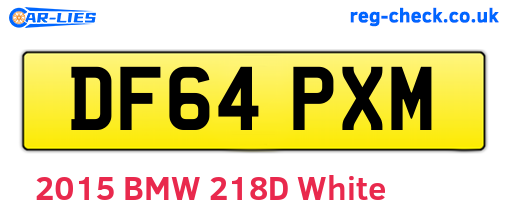 DF64PXM are the vehicle registration plates.