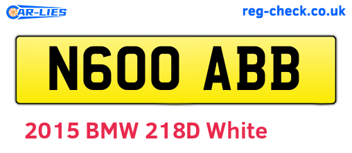 N600ABB are the vehicle registration plates.