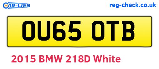 OU65OTB are the vehicle registration plates.