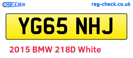 YG65NHJ are the vehicle registration plates.