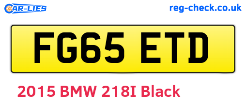 FG65ETD are the vehicle registration plates.
