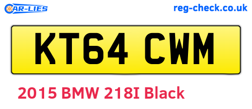 KT64CWM are the vehicle registration plates.