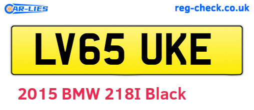 LV65UKE are the vehicle registration plates.