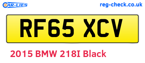 RF65XCV are the vehicle registration plates.