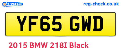 YF65GWD are the vehicle registration plates.