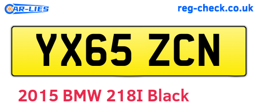 YX65ZCN are the vehicle registration plates.