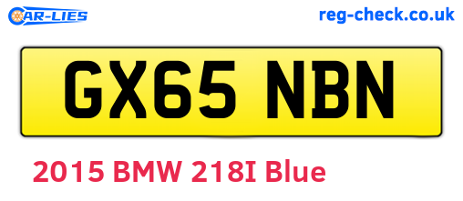 GX65NBN are the vehicle registration plates.