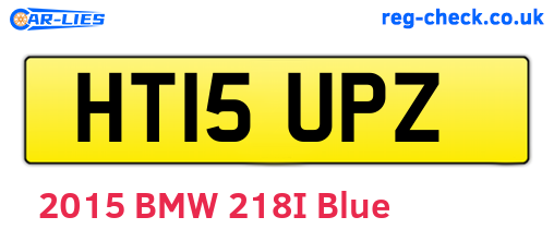 HT15UPZ are the vehicle registration plates.