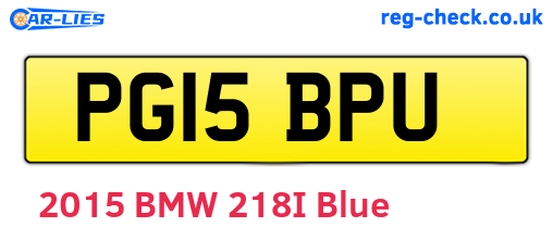 PG15BPU are the vehicle registration plates.