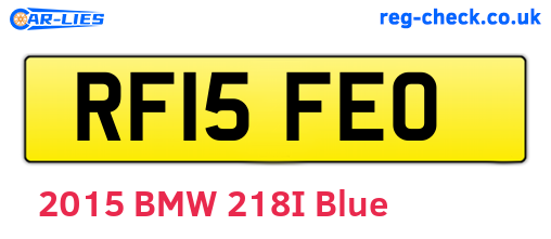 RF15FEO are the vehicle registration plates.