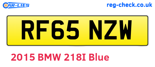 RF65NZW are the vehicle registration plates.