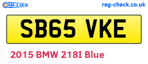 SB65VKE are the vehicle registration plates.