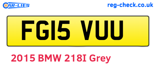 FG15VUU are the vehicle registration plates.