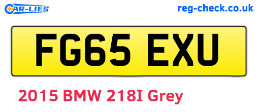 FG65EXU are the vehicle registration plates.
