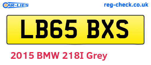 LB65BXS are the vehicle registration plates.