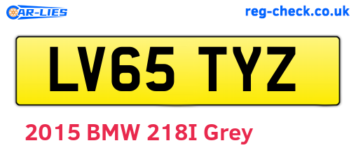 LV65TYZ are the vehicle registration plates.