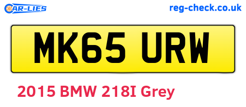 MK65URW are the vehicle registration plates.