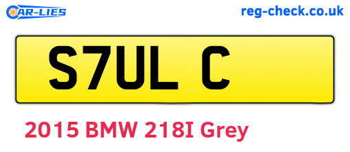 S7ULC are the vehicle registration plates.