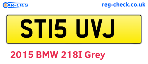 ST15UVJ are the vehicle registration plates.