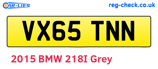 VX65TNN are the vehicle registration plates.