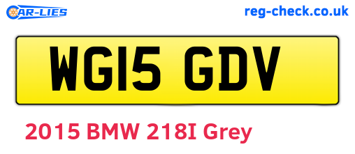 WG15GDV are the vehicle registration plates.