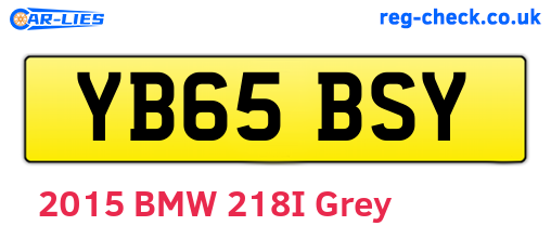 YB65BSY are the vehicle registration plates.