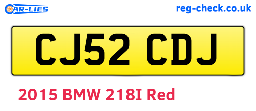 CJ52CDJ are the vehicle registration plates.