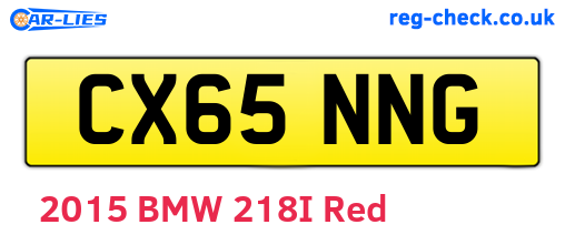 CX65NNG are the vehicle registration plates.