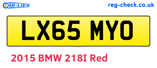 LX65MYO are the vehicle registration plates.