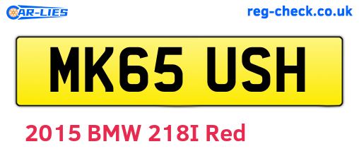 MK65USH are the vehicle registration plates.