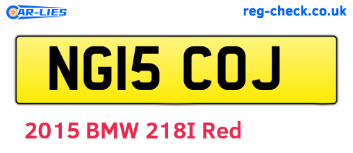 NG15COJ are the vehicle registration plates.